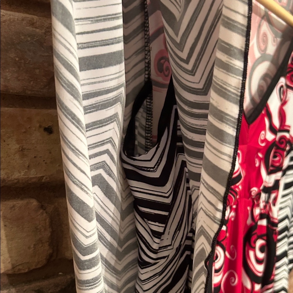 Chic Black and Red Swirl Women's Blouse - Picture 3 of 5